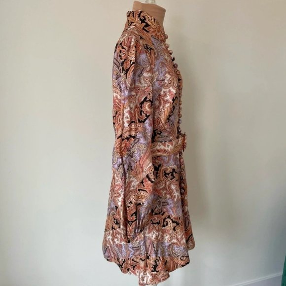 Zimmermann Botanica Chevron Paisley Print Linen Mini Dress - Picture 8 of 10